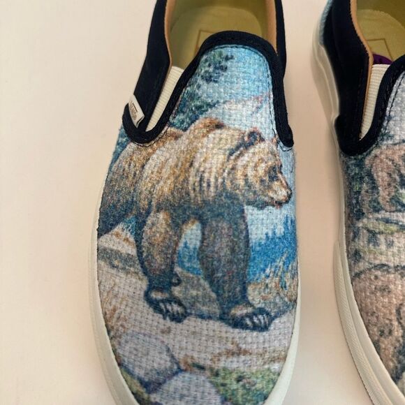 Vans Slip On Shoes Cali Tapestry Forest Bear Skateboarding Sneakers Landscape - Picture 5 of 12